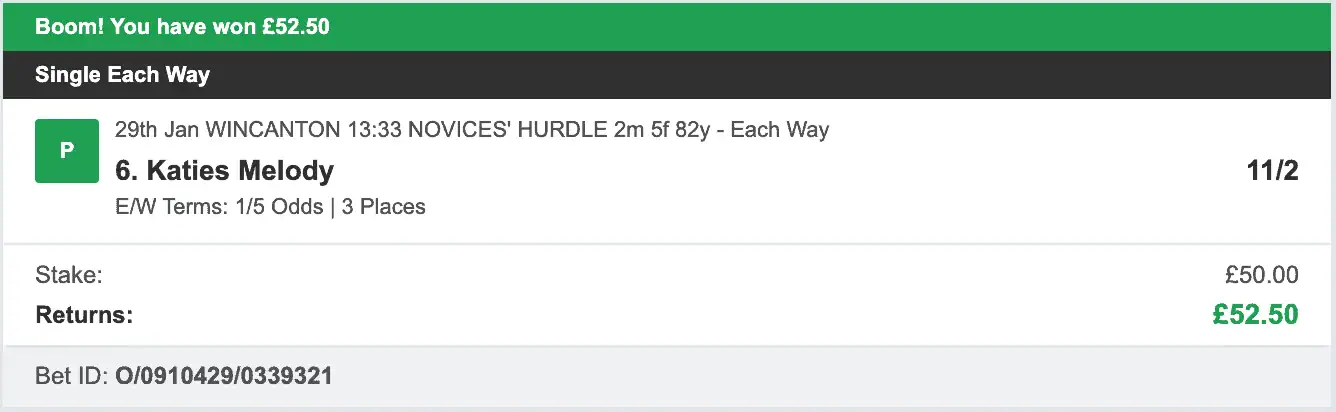 Each Way Money - Winner - 2026-01-29