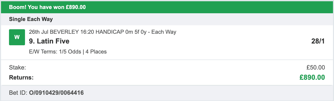 Each Way Money - Winner - 2023-07-26
